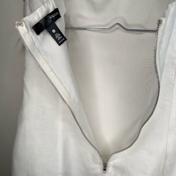 NWT AQUA Bloomingdale’s White Linen Square Neck Dress - Picture 6 of 7